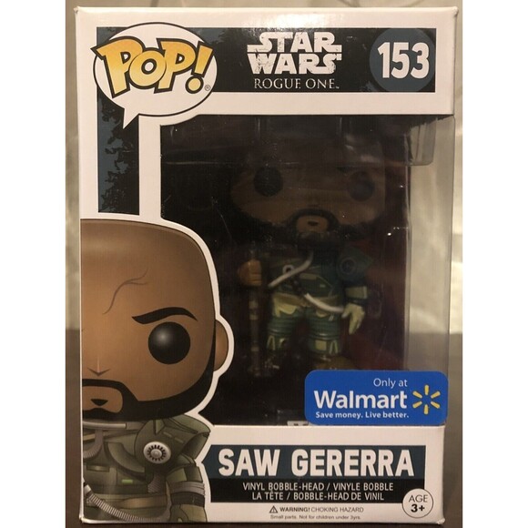 Funko Pop Star Wars Rogue One Saw Gerrera #153 Walmart Exclusive Vinyl Figure - Picture 1 of 10